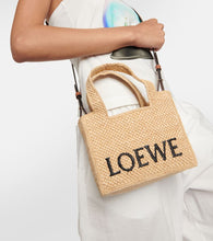 Loewe Paula's Ibiza logo raffia tote bag