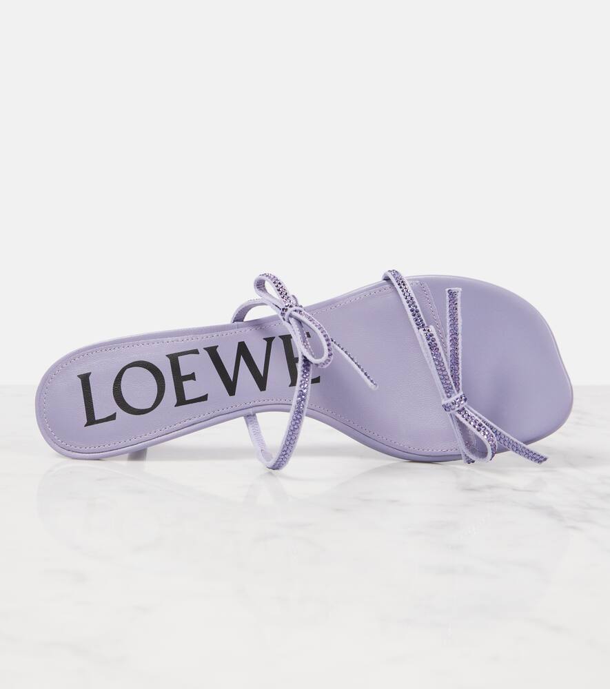 Loewe Petal 45 bow-detail suede sandals