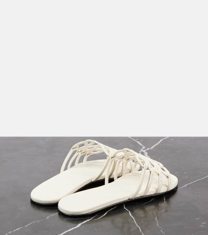 Loewe Petal Anagram leather slides