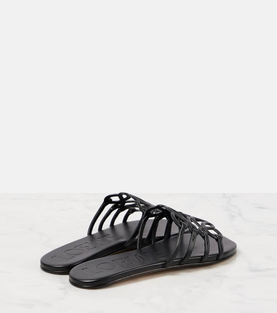 Loewe Petal Anagram leather slides