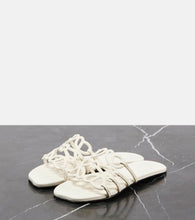 Loewe Petal Anagram leather slides