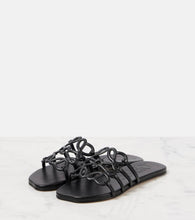 Loewe Petal Anagram leather slides