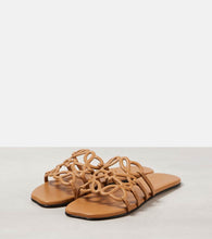 Loewe Petal Anagram leather slides