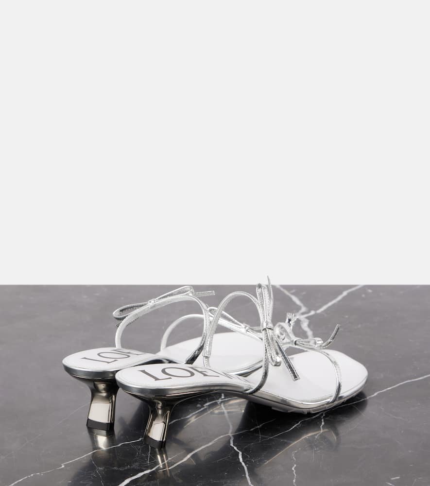 Loewe Petal metallic leather sandals