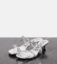 Loewe Petal metallic leather sandals