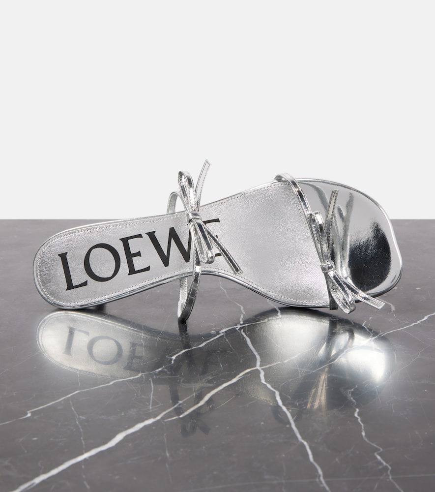 Loewe Petal metallic leather sandals