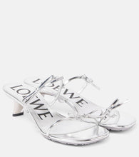 Loewe Petal metallic leather sandals