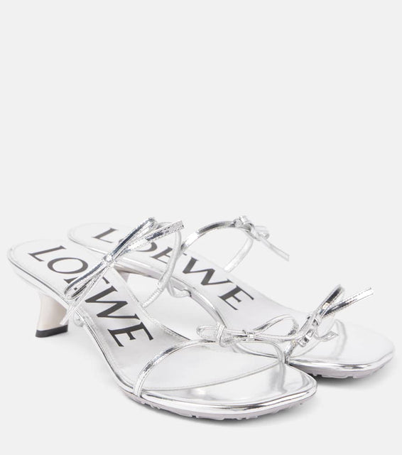 Loewe Petal metallic leather sandals