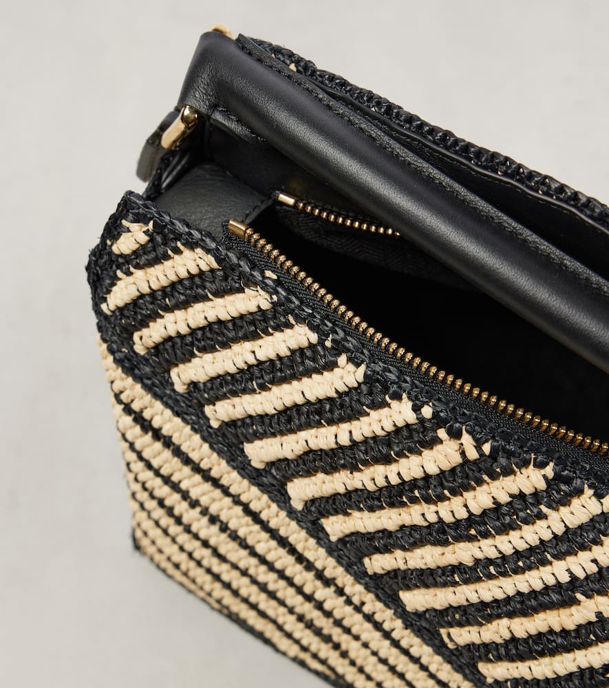 Loewe Puzzle Edge Small raffia shoulder bag