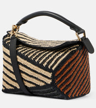Loewe Puzzle Edge Small raffia shoulder bag. Shop Loewe Top-Handle Bags for women now.