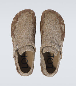 Loewe Rise suede slippers