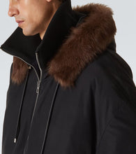 Loewe Shearling-trimmed cotton-blend jacket