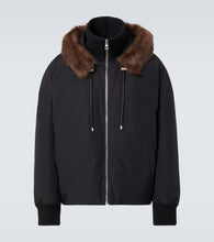 Loewe Shearling-trimmed cotton-blend jacket