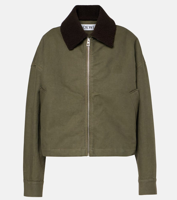 Loewe Shearling-trimmed cotton twill blouson