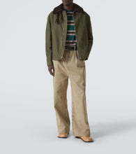 Loewe Shearling-trimmed cotton twill jacket