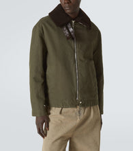 Loewe Shearling-trimmed cotton twill jacket