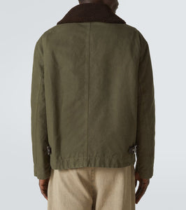 Loewe Shearling-trimmed cotton twill jacket