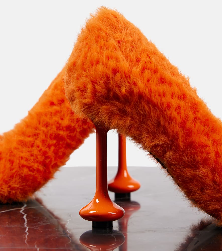 Loewe Toy 90 faux shearling pumps