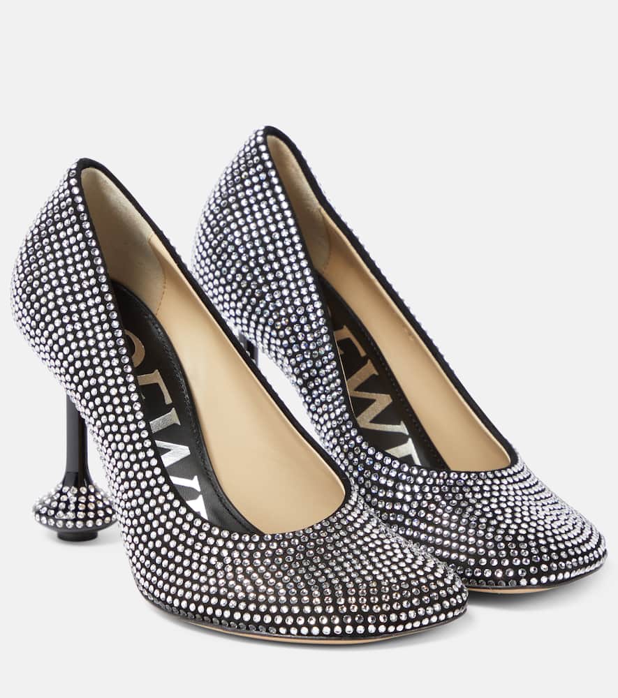 Loewe Toy embellished suede pumps