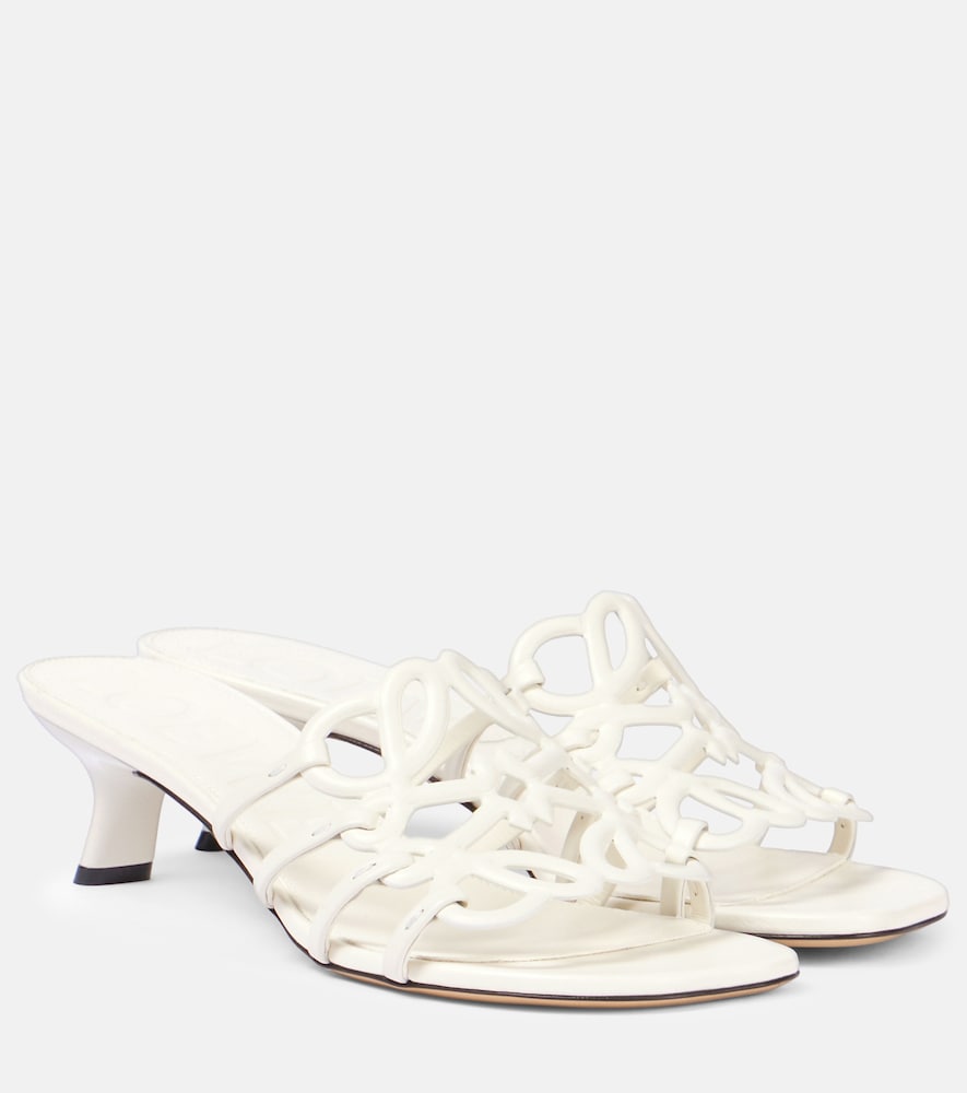 Loewe Anagram leather mules (White) - Heeled Sandals