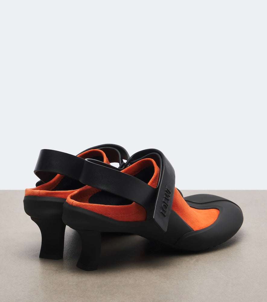 Loewe Dive Slingback suede pumps - Orange Mid Heel Pumps