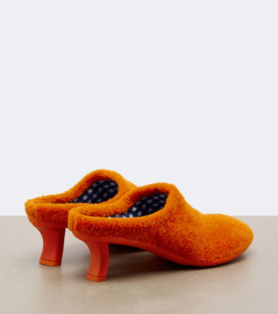 Loewe Dive shearling mules (Orange) - Mid Heel Pumps