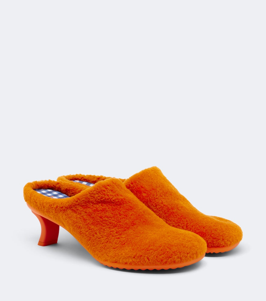 Loewe Dive shearling mules (Orange) - Mid Heel Pumps