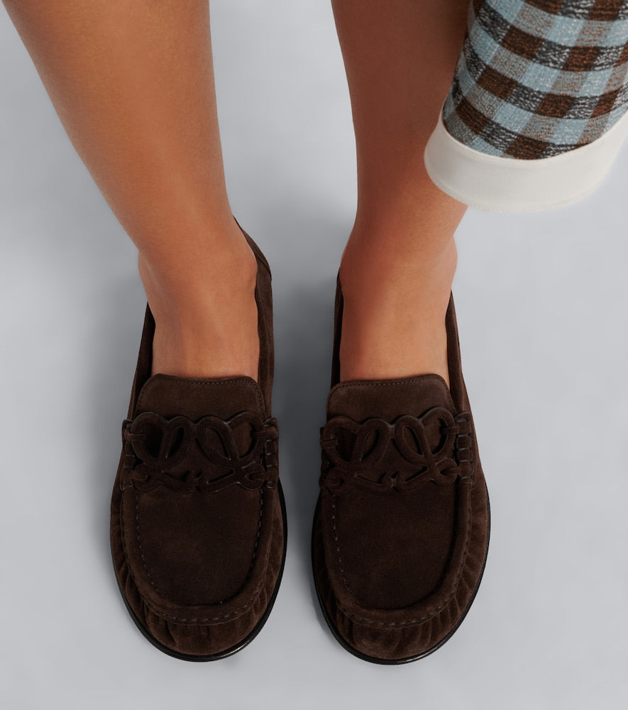 Loewe Double L suede loafers - Brown Loafers