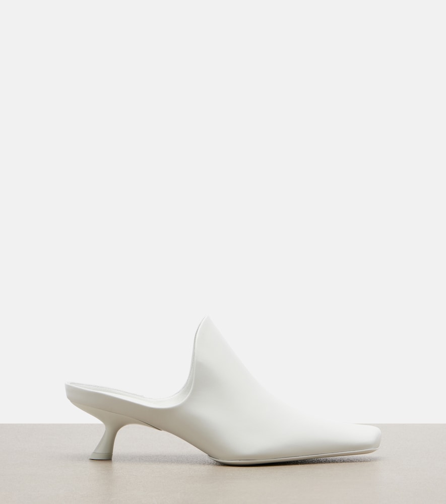 White Loewe Emily leather mules - Mid Heel Pumps