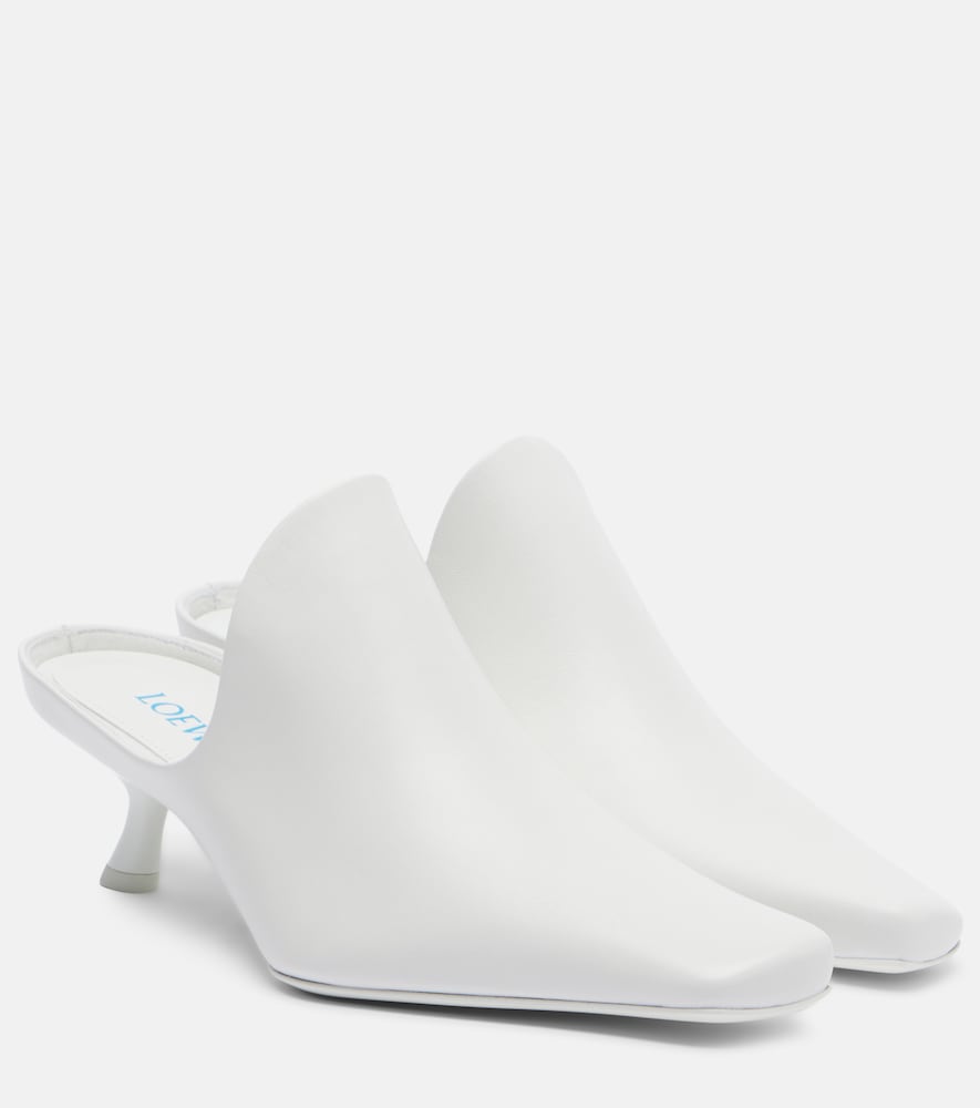 White Loewe Emily leather mules - Mid Heel Pumps