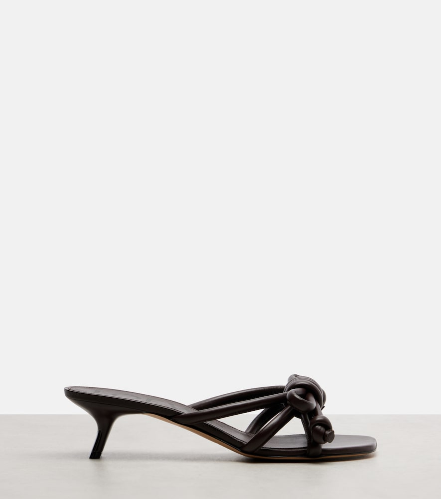 Brown Loewe Flamenco 45 leather mules - Heeled Sandals