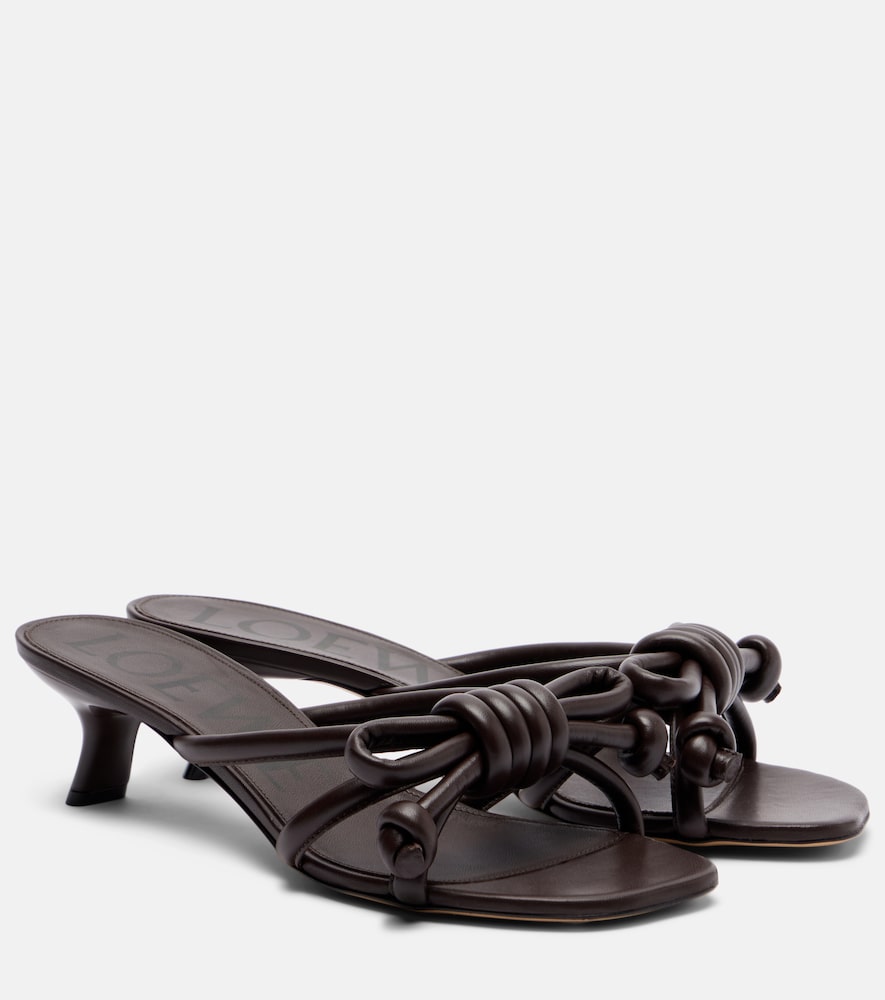 Brown Loewe Flamenco 45 leather mules - Heeled Sandals