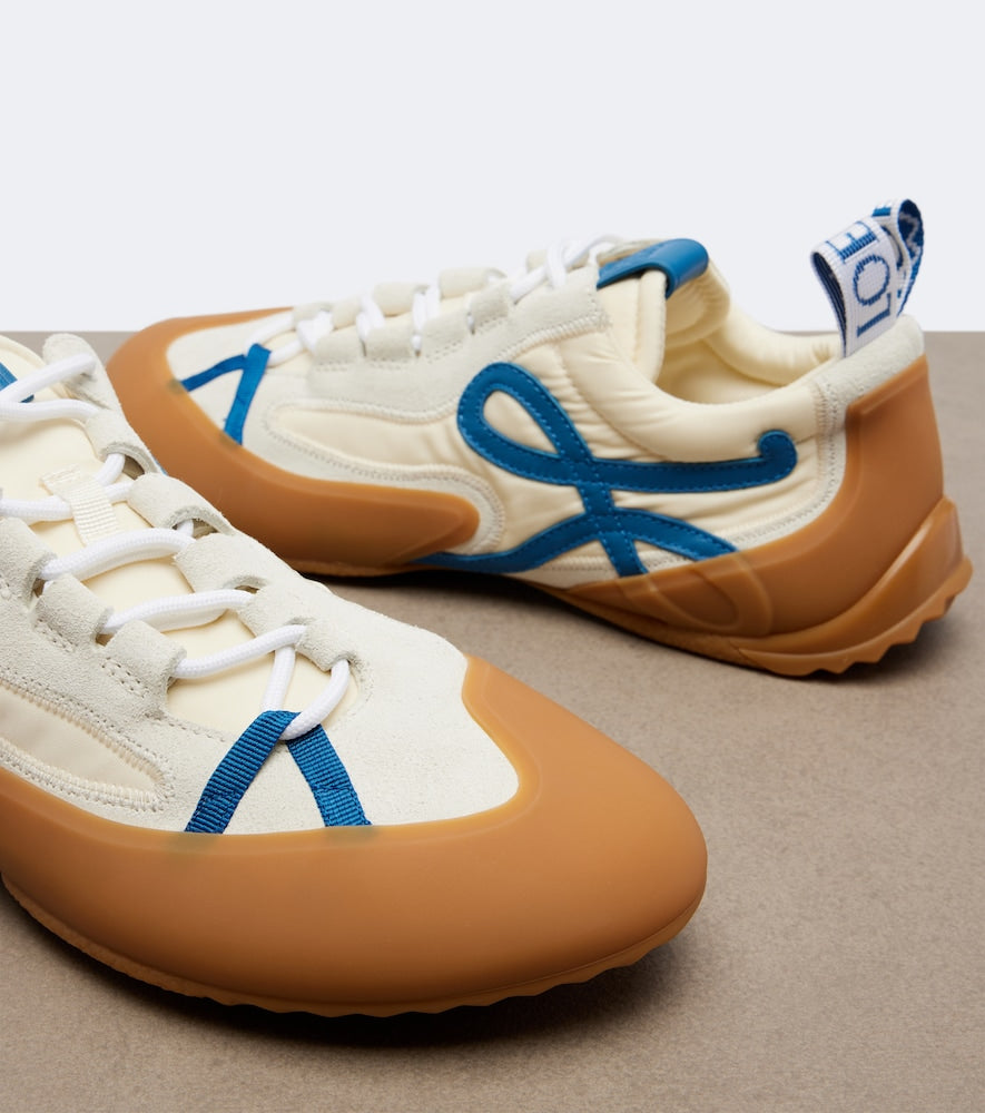 Loewe Grip Anagram suede-trimmed sneakers - White Low-Top Sneakers