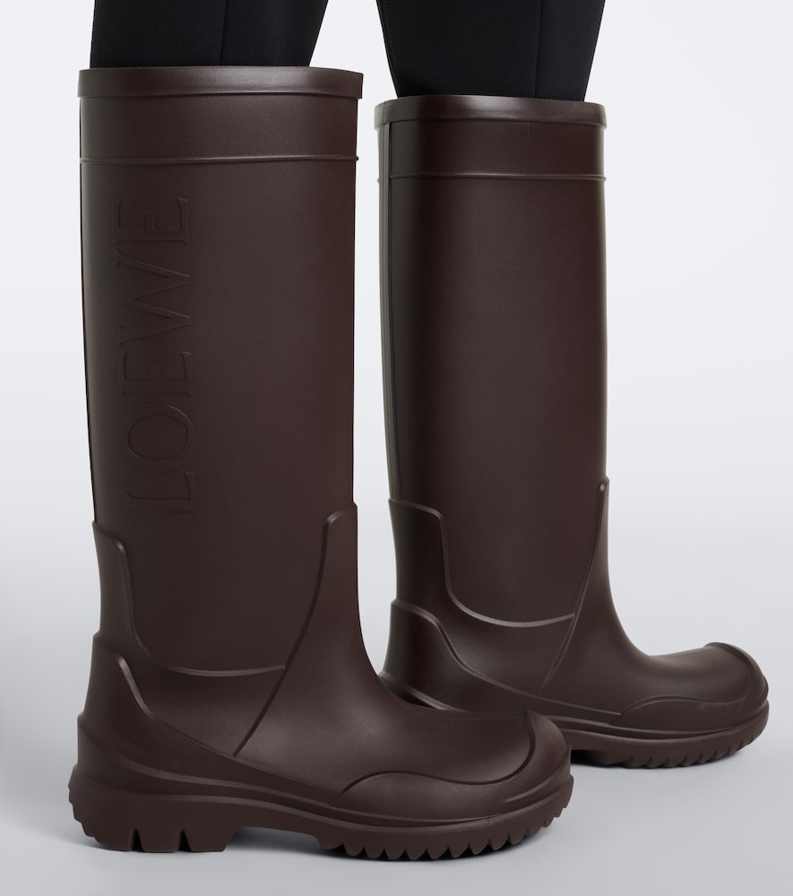 Loewe Logo rain boots - Brown Flat Boots