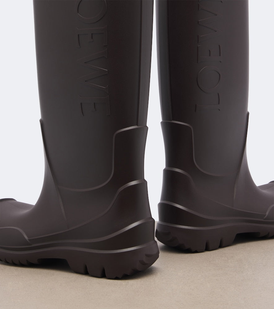 Loewe Logo rain boots - Brown Flat Boots