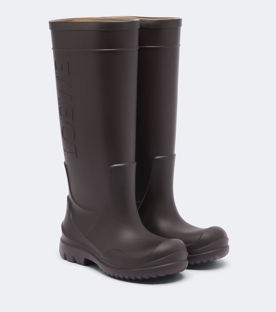 Loewe Logo rain boots - Brown Flat Boots