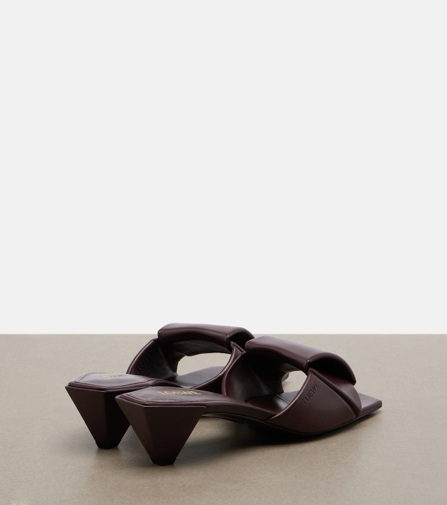 Burgundy Loewe Origami leather mules - Heeled Sandals