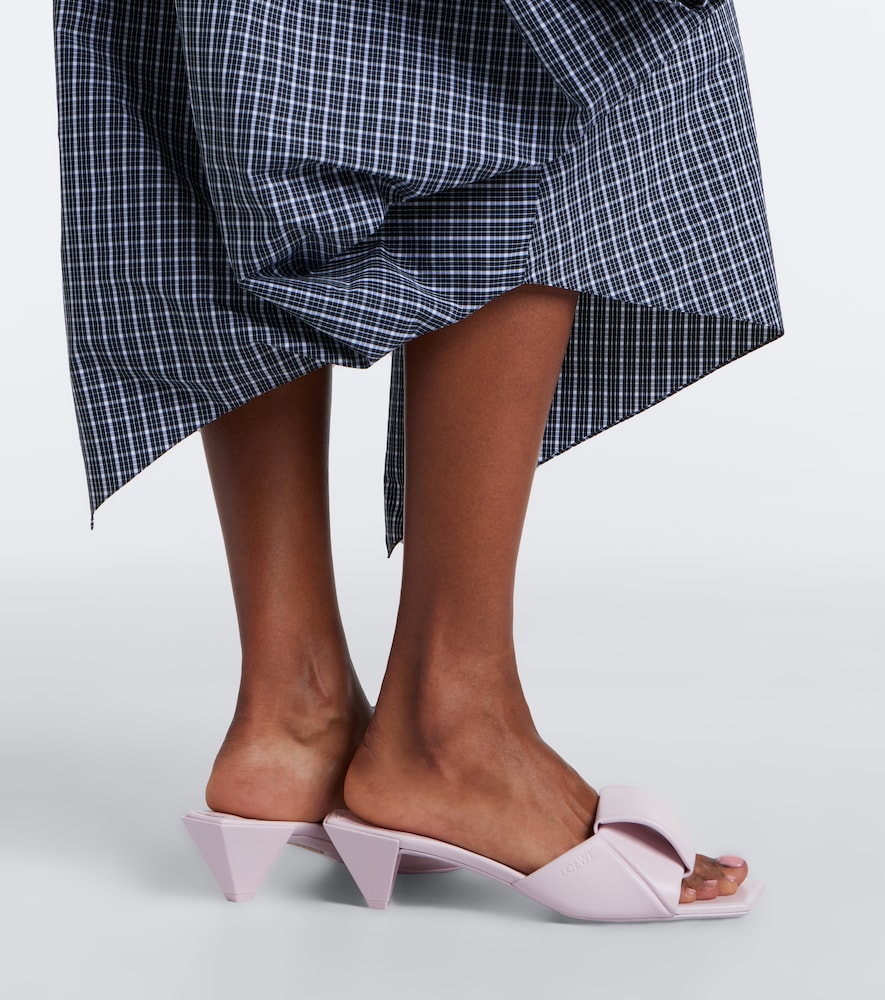Loewe Origami leather mules (Pink) - Heeled Sandals