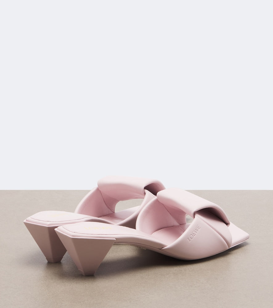 Loewe Origami leather mules (Pink) - Heeled Sandals