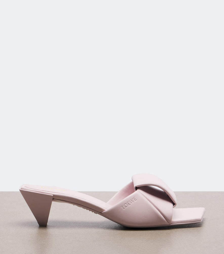 Loewe Origami leather mules (Pink) - Heeled Sandals