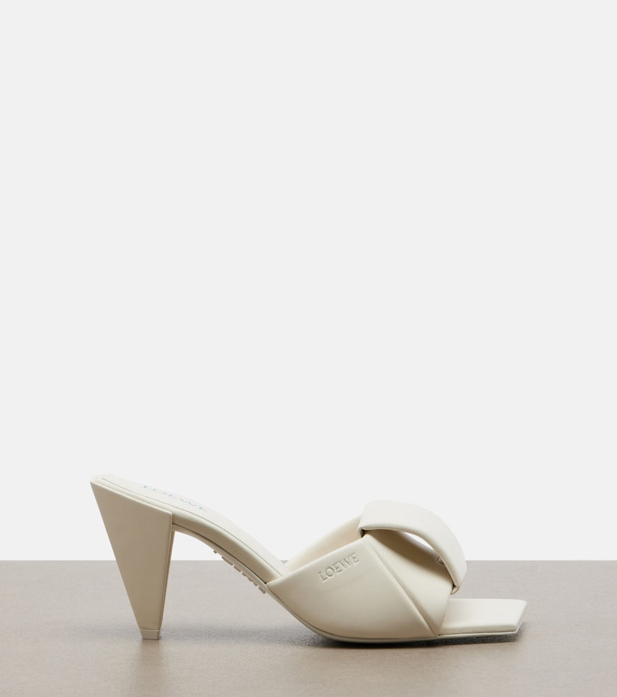 White Loewe Origami leather mules - Heeled Sandals