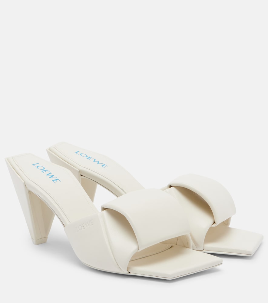 White Loewe Origami leather mules - Heeled Sandals