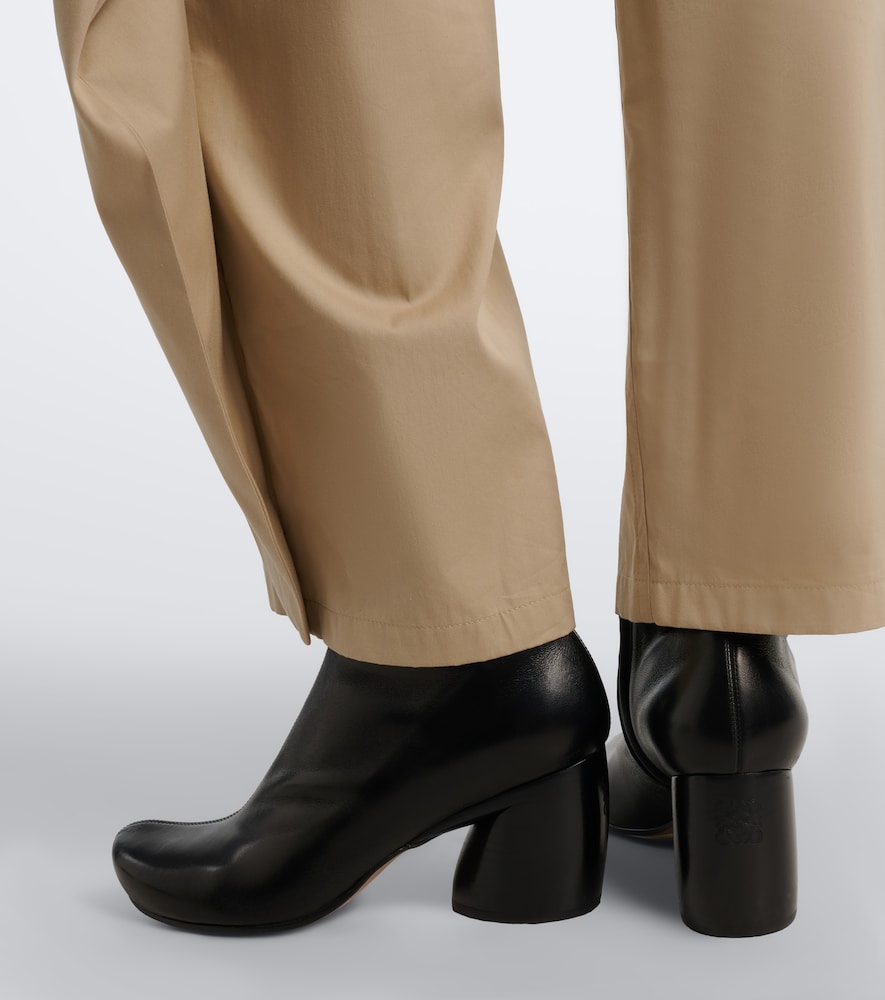 Loewe Oval leather ankle boots - Black Mid Heels