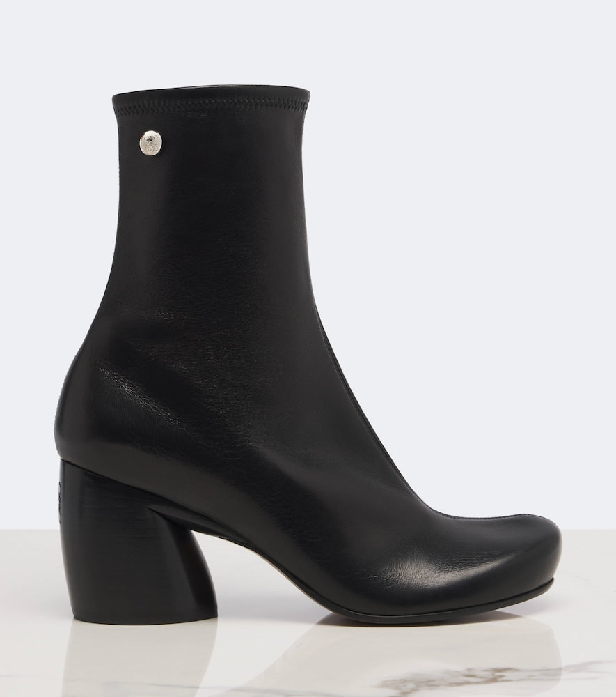 Loewe Oval leather ankle boots - Black Mid Heels