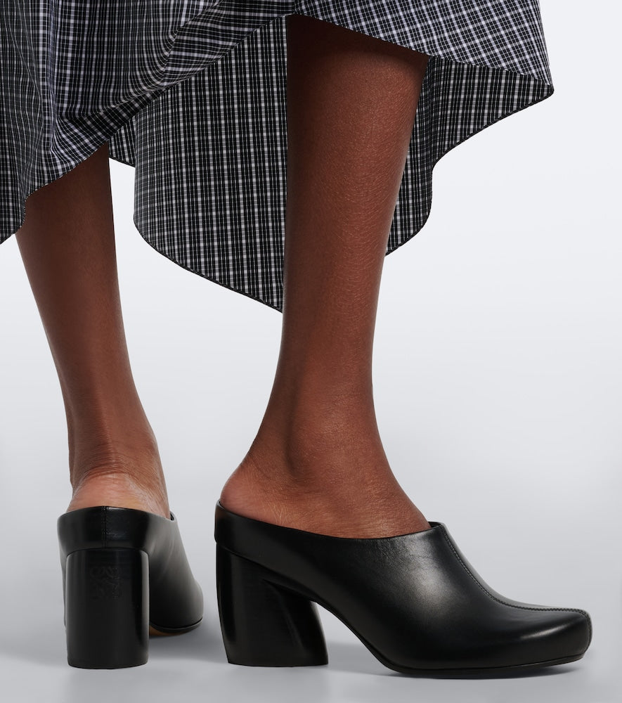 Black Loewe Oval leather mules - Mid Heel Pumps