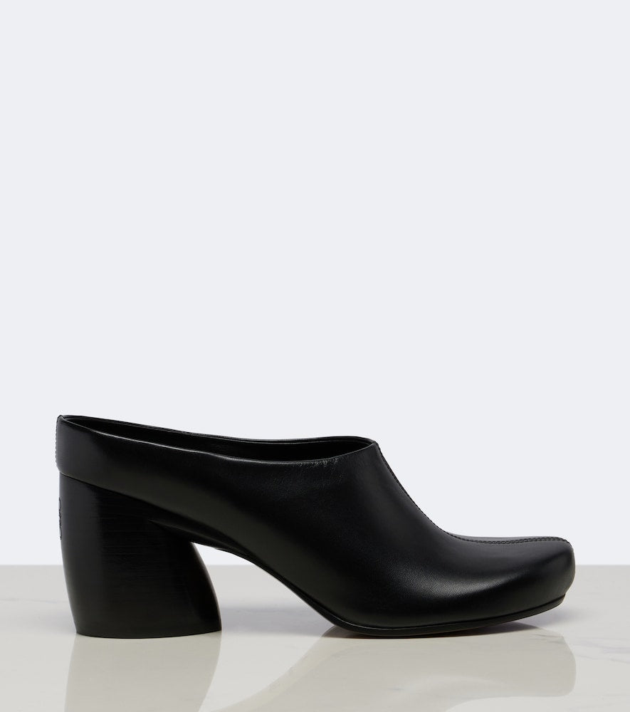 Black Loewe Oval leather mules - Mid Heel Pumps