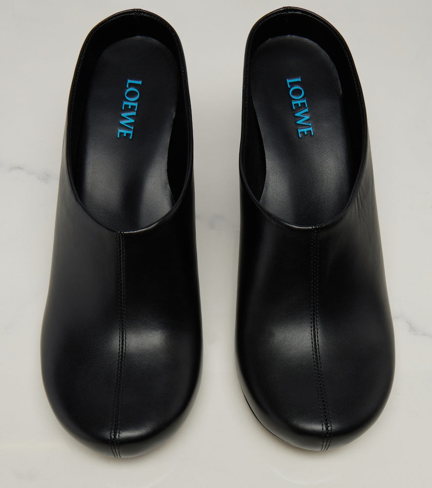 Black Loewe Oval leather mules - Mid Heel Pumps