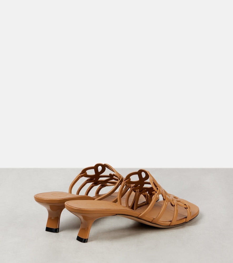 Loewe Paula's Ibiza Petal Anagram leather mules in Brown - Heeled Sandals