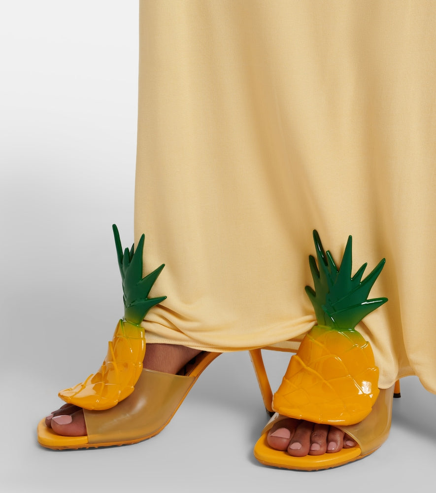 Yellow Loewe Paula's Ibiza Petal PVC mules - Heeled Sandals
