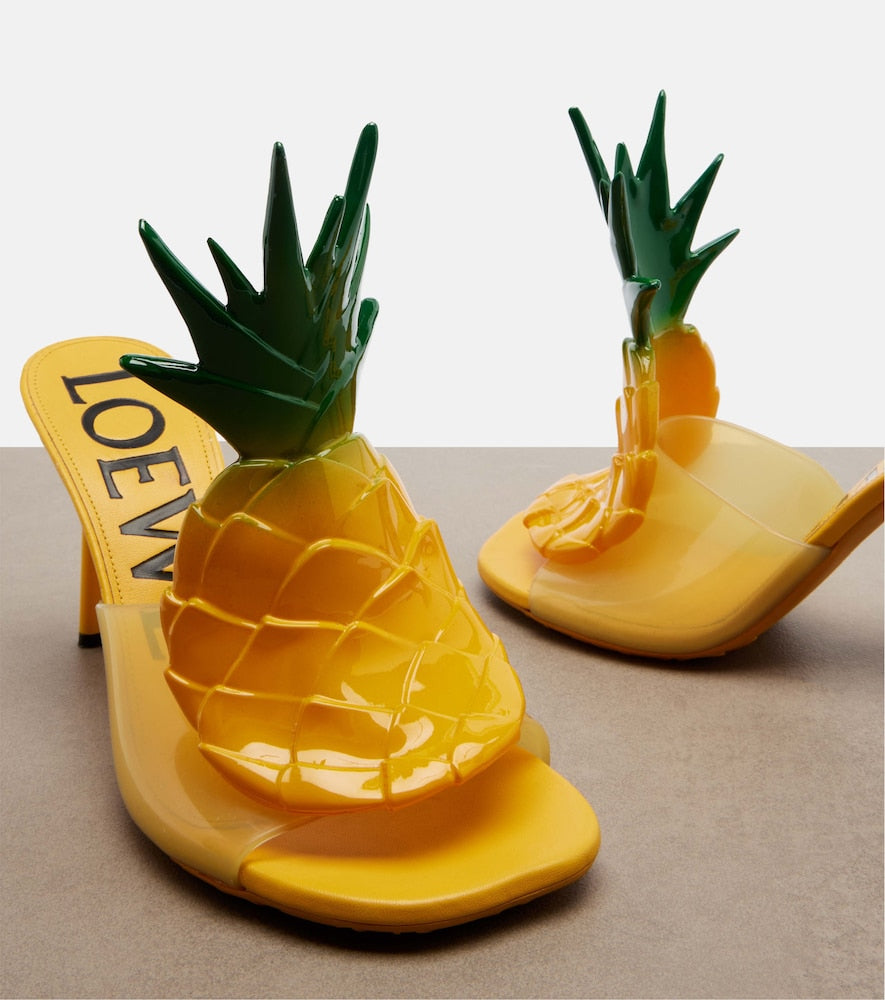 Yellow Loewe Paula's Ibiza Petal PVC mules - Heeled Sandals